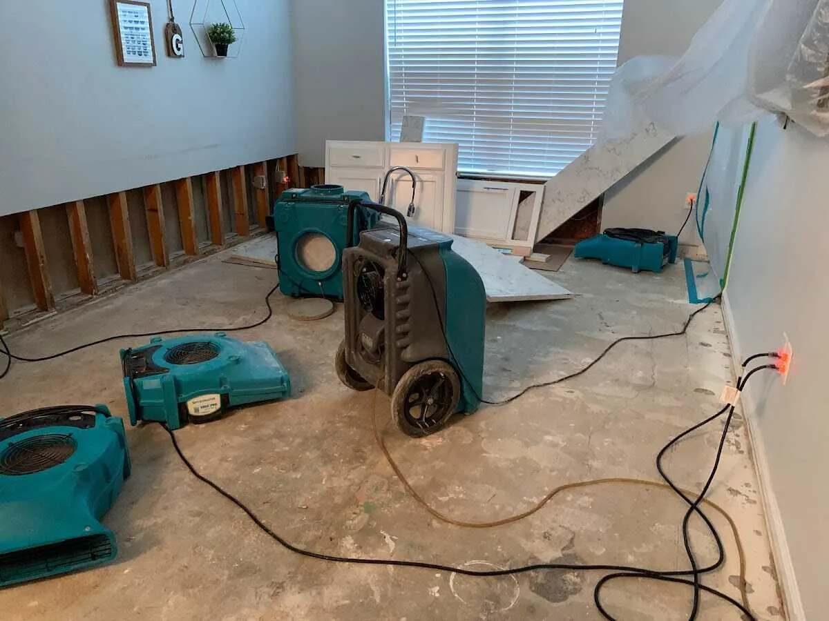 Dehumidifier in flood-cut room for Water Extraction & Removal in Centreville